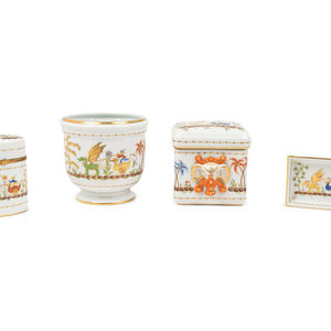 Appraisal: Four Tiffany and Co for Le Tallec Cirque Chinois Porcelain