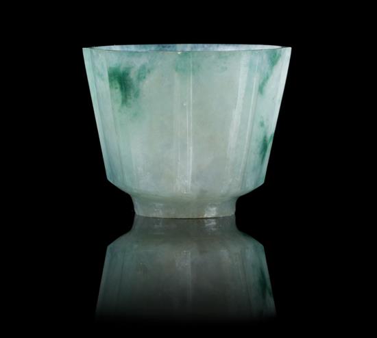 Appraisal: Sale Lot A Small Jadeite Wine Cup the celadon stone