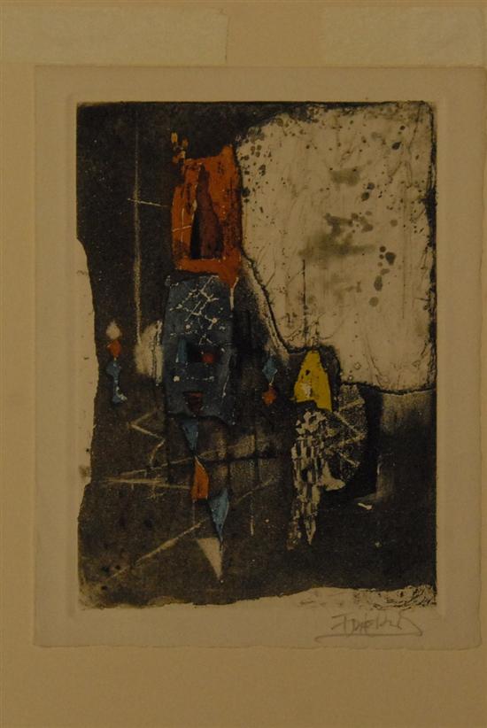 Appraisal: Johnny Friedlander Abstract colored soft ground etching x