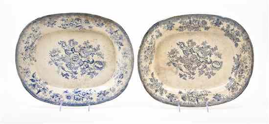 Appraisal: A Pair of English Transfer Decorated Platters A W Co