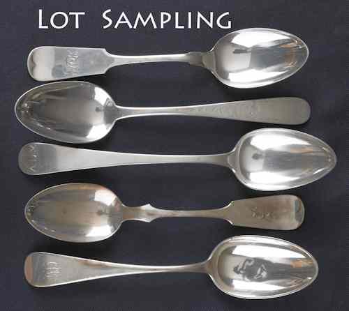 Appraisal: Collection of American silver serving spoons th c to include