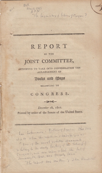 Appraisal: LIBRARY OF CONGRESS Randolph John Report of the Joint Committee