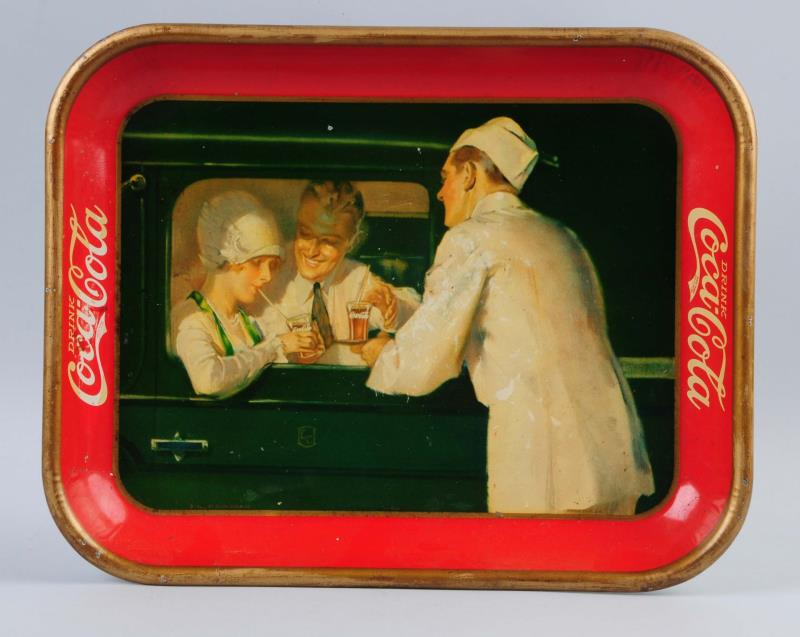 Appraisal: Curb Service Coca-Cola Tray Heavy surface scratches with color disruption