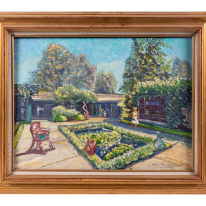 Appraisal: Alfred Van de Velde American - The Courtyard Oil on