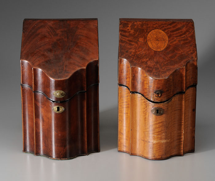 Appraisal: Two George III Knife Boxes British th century one with