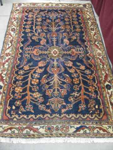 Appraisal: Mahal Persian Handmade Rug flowering vine on deep blue field