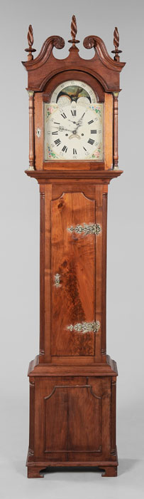 Appraisal: American Chippendale Tall Case Clock Pennsylvania late th century walnut