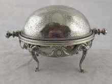 Appraisal: A Victorian silver plated butter dish the ovoid body with