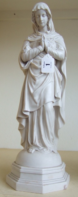 Appraisal: A Belleek Parian ware figure modeled as Mary the Mother