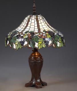 Appraisal: Tiffany Style Leaded Glass Table Lamp late th c Tiffany