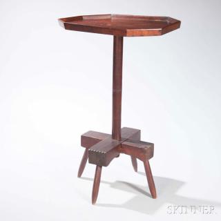 Appraisal: Tiger Maple and Cherry Candlestand New England late th century