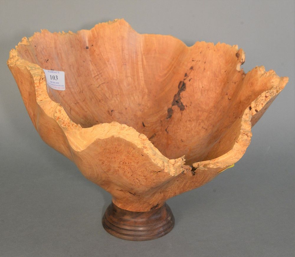 Appraisal: Mark Taylor American th Century Freeform bowl on pedestal turned