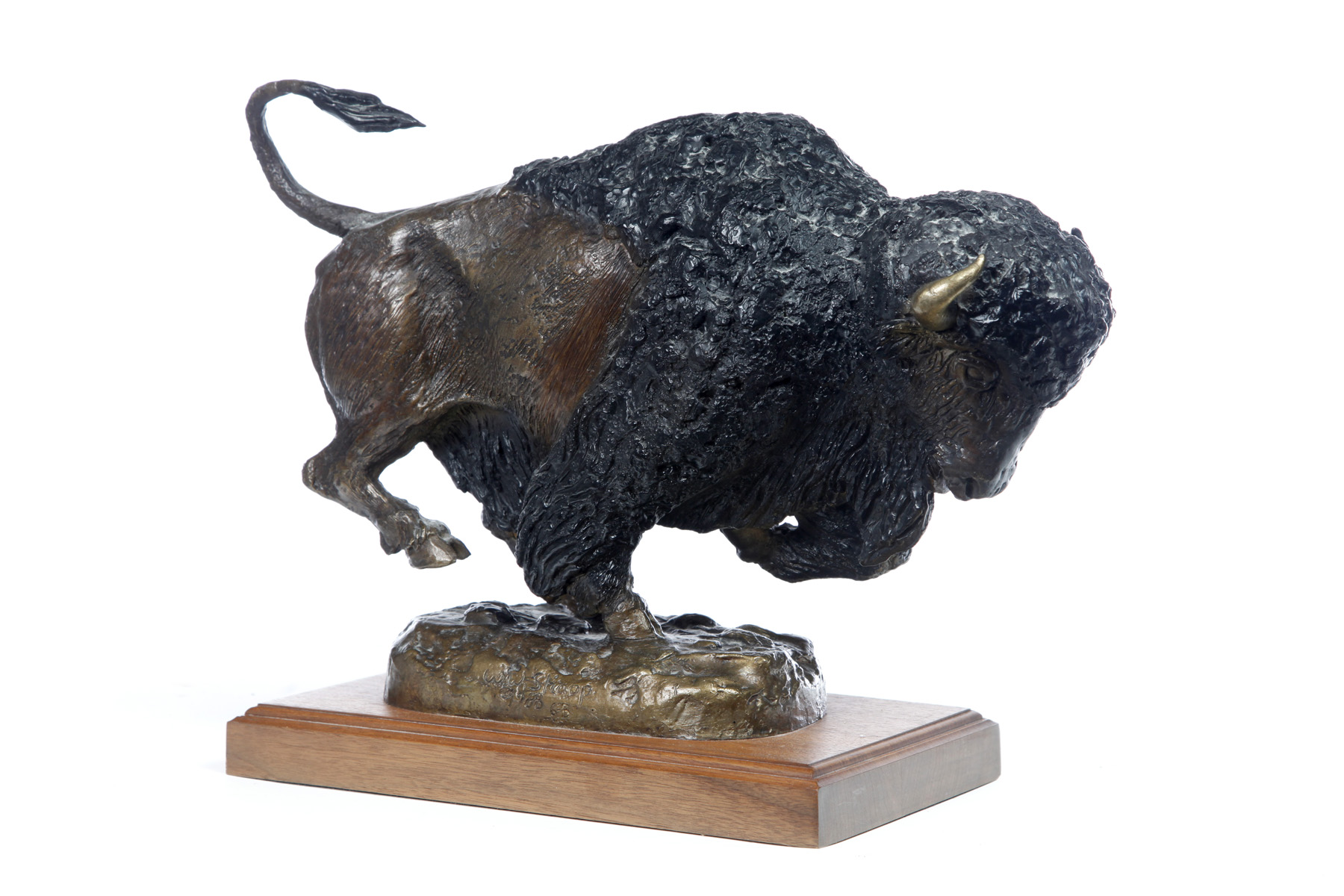 Appraisal: CHARGING BUFFALO TITLED RAMPAGE BY WALLY SHOOP AMERICAN TH CENTURY