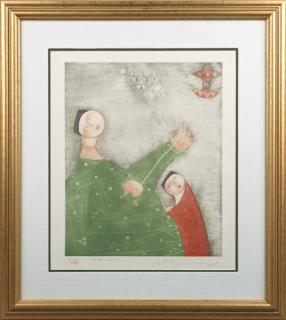 Appraisal: Eng Tay - Malasian Father and Sun lithograph pencil numbered