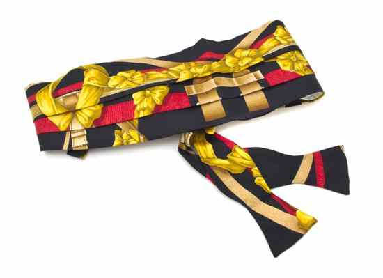 Appraisal: An Hermes Bowtie and Cumberbund Set in a belt and