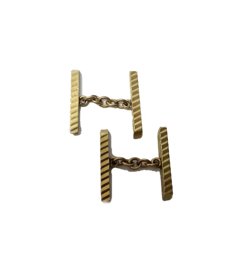 Appraisal: A pair of ct gold cufflinks by Cropp Farr of