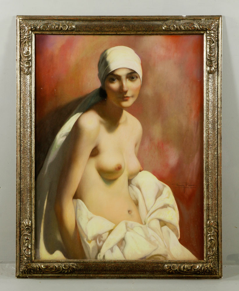 Appraisal: - Baes Femme en Voile Blanc Pastel Firmin Baes Belgian