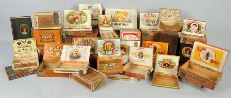 Appraisal: Approximately Cigar Boxes Nice group of mostly wooden and early