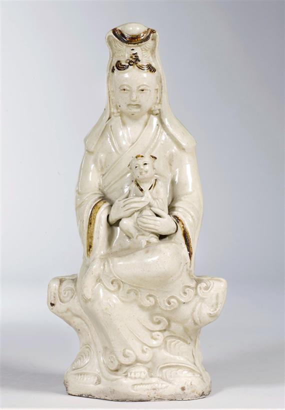 Appraisal: GUANYIN WITH CHILD China Ming dynasty height cm