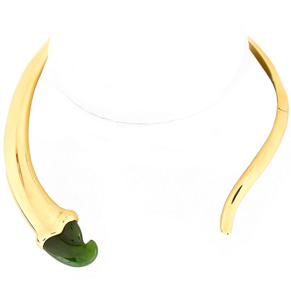 Appraisal: Tiffany Co Elsa Peretti K Gold Jade Necklace Tiffany Co