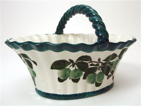 Appraisal: WEMYSS MEDIUM BASKET EARLY TH CENTURY decorated with greengages impressed