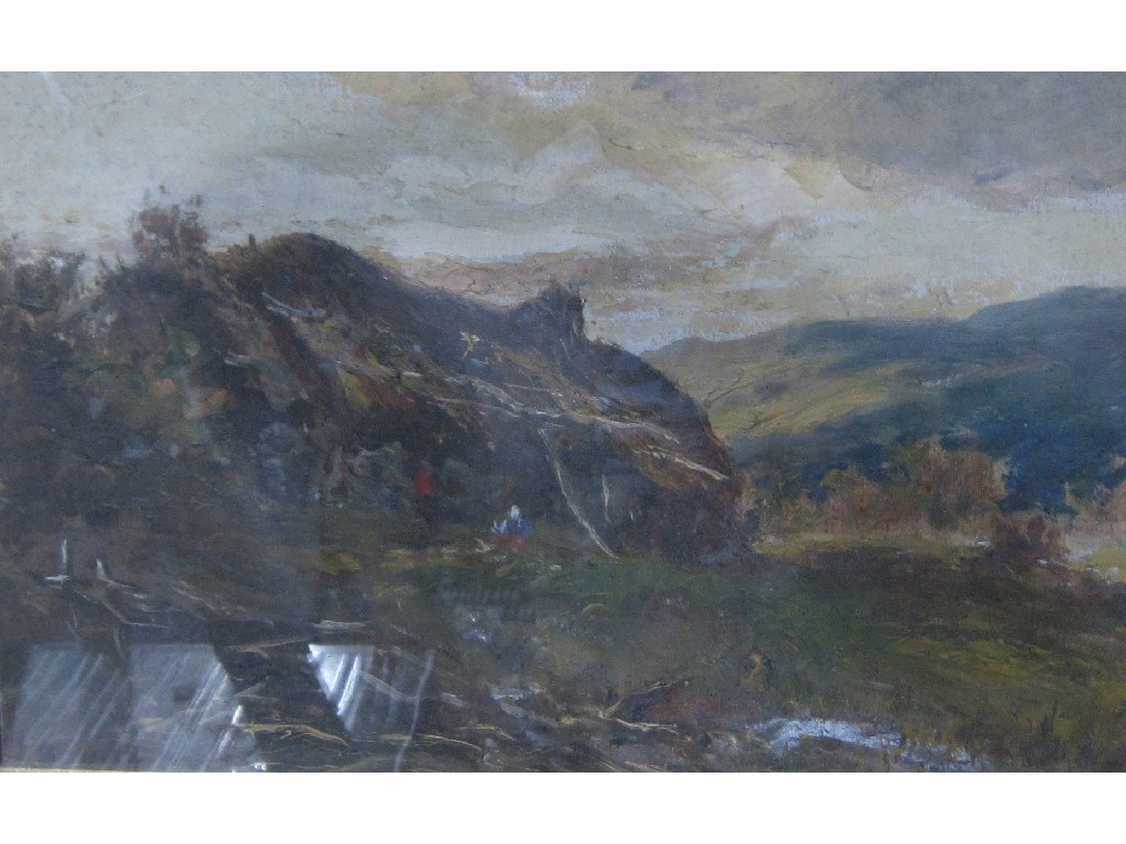 Appraisal: Late th early th century oil on canvas landscape with