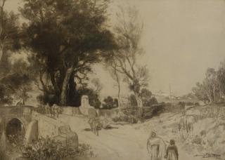 Appraisal: Thomas Moran - Maravatio Mexico charcoal and pencil on paper