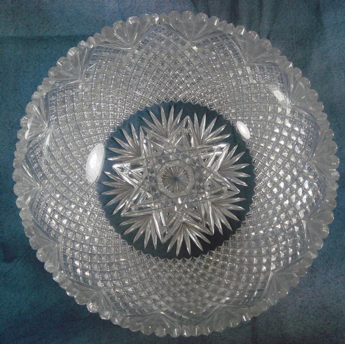 Appraisal: American brilliant cut glass bowl star and fan pattern d