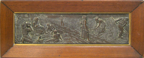 Appraisal: European embossed copper plaque late th c x