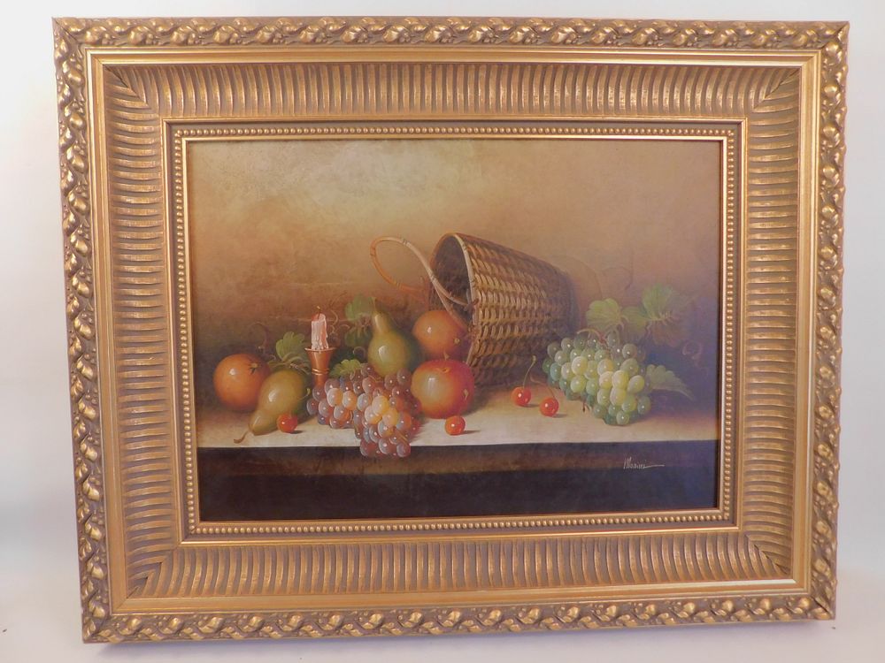 Appraisal: MARINI STILL LIFE PAINTING Modern still life painting on canvas