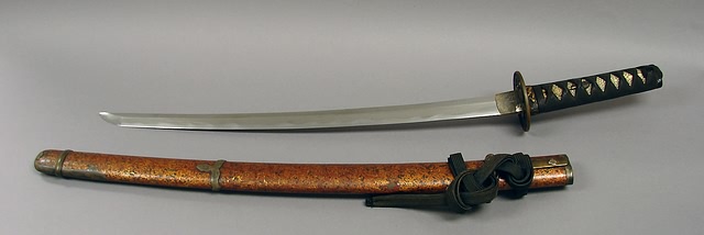 Appraisal: Samurai sword with blade and single hole tang sword tang