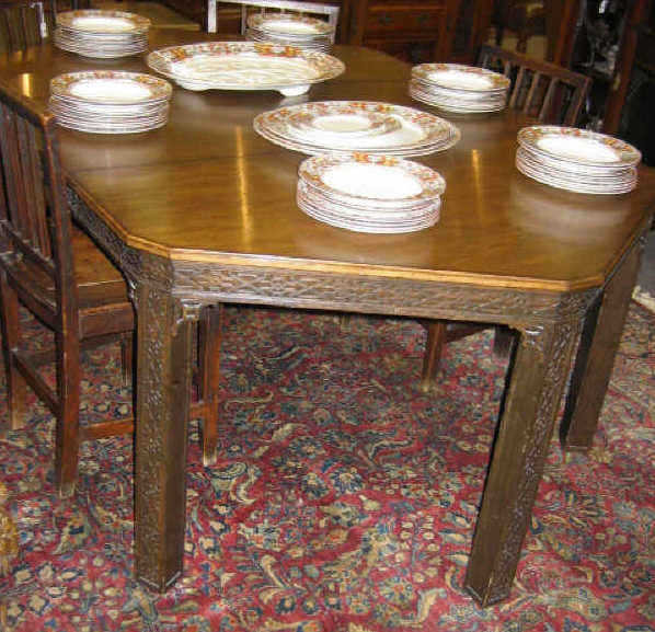 Appraisal: CHINESE CHIPPENDALE STYLE DINING TABLE Top of diamond shape with