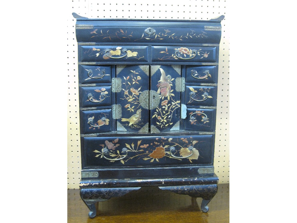 Appraisal: Lot comprising two oriental lacquered table cabinets