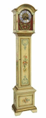 Appraisal: Continental grandmother longcase clock th c parcel gilt and painted