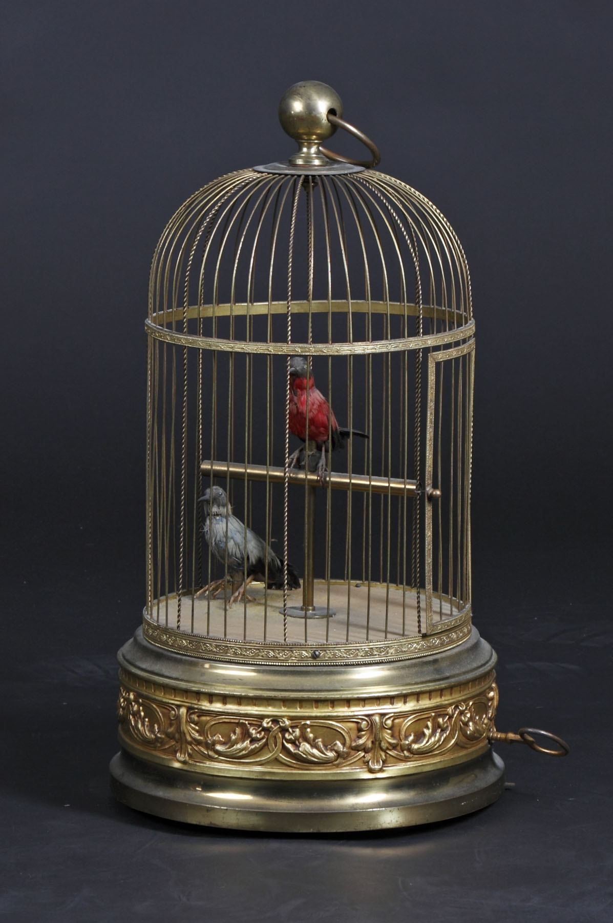 Appraisal: Singing Double Birds in Cage by Charles Bontems of Paris