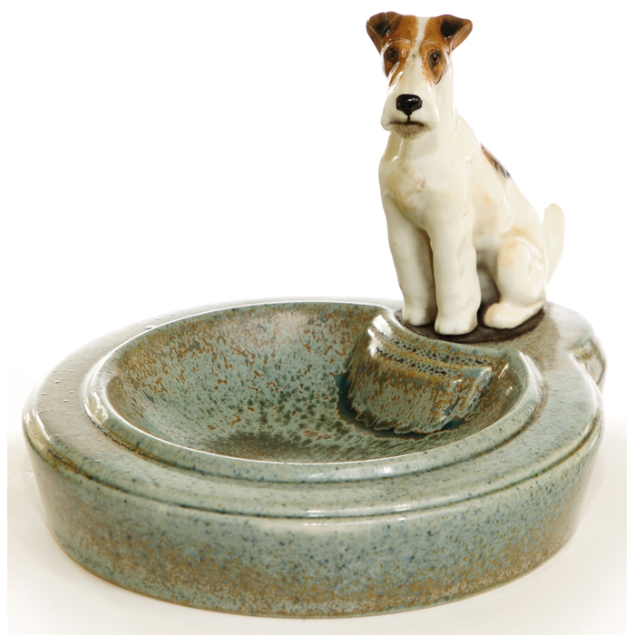 Appraisal: Royal Doulton tray stoneware seated fox terrier k h