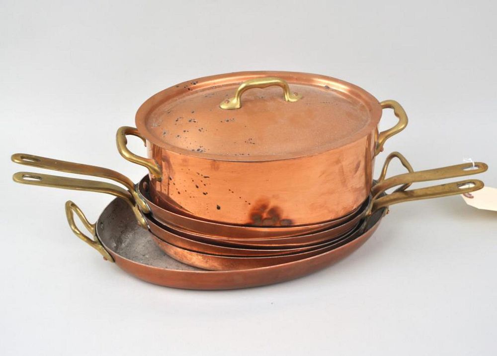 Appraisal: Group of E Dehillerin Copper Cookware six pieces signed E