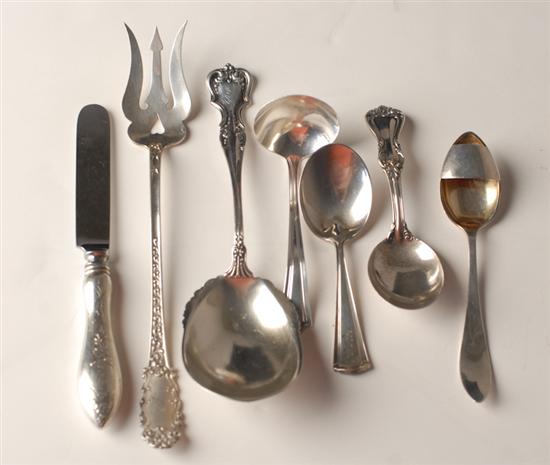 Appraisal: Seven Pieces of Sterling Flatware in different patterns by different