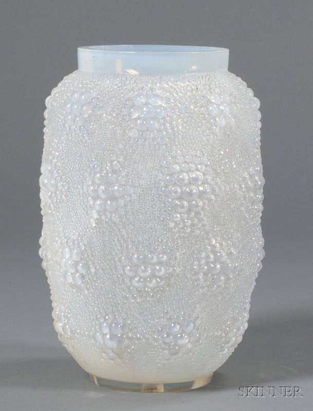 Appraisal: Rene Lalique Davos Opalescent Vase Glass Marcilhac no France th