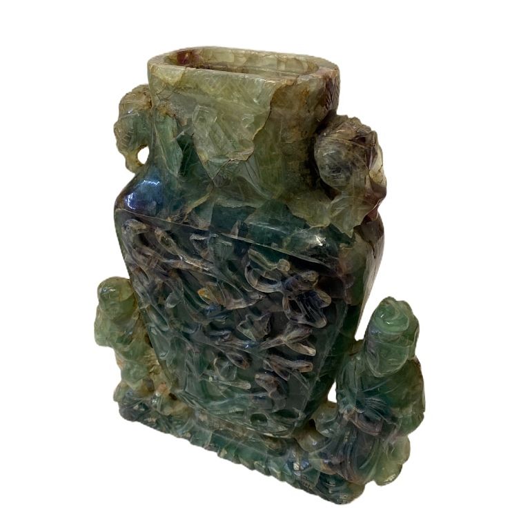 Appraisal: Chinese Carved Hardstone Sculpture Chinese Carved Hard stone Sculpture Measures