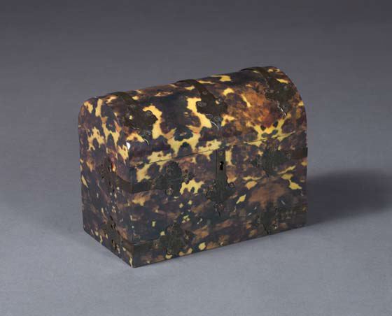 Appraisal: Good Austin of Dublin Bronze-Patinated Brass-Mounted Faux Tortoiseshell Desk Box