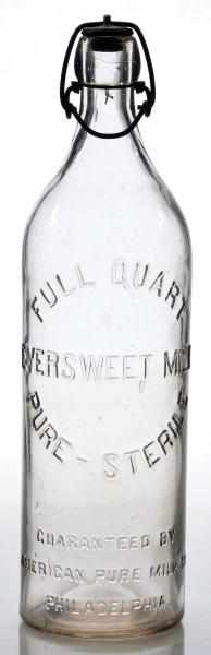 Appraisal: Eversweet Embossed Milk Bottle Description Philadelphia PA Nice clear early