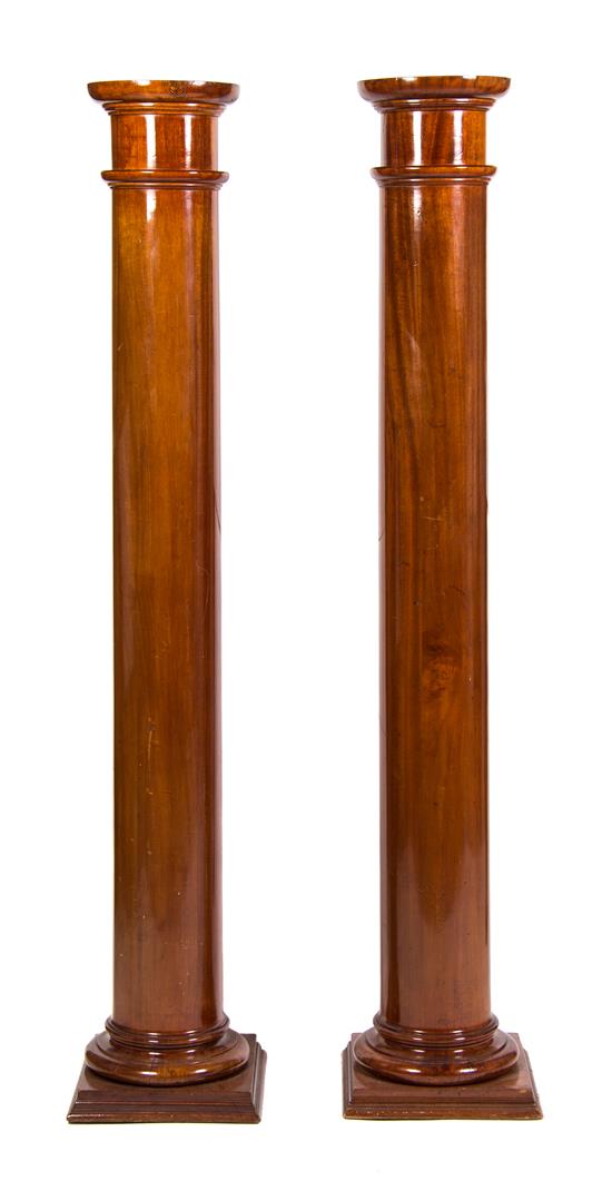 Appraisal: Sale Lot A Pair of English Mahogany Pedestals th century