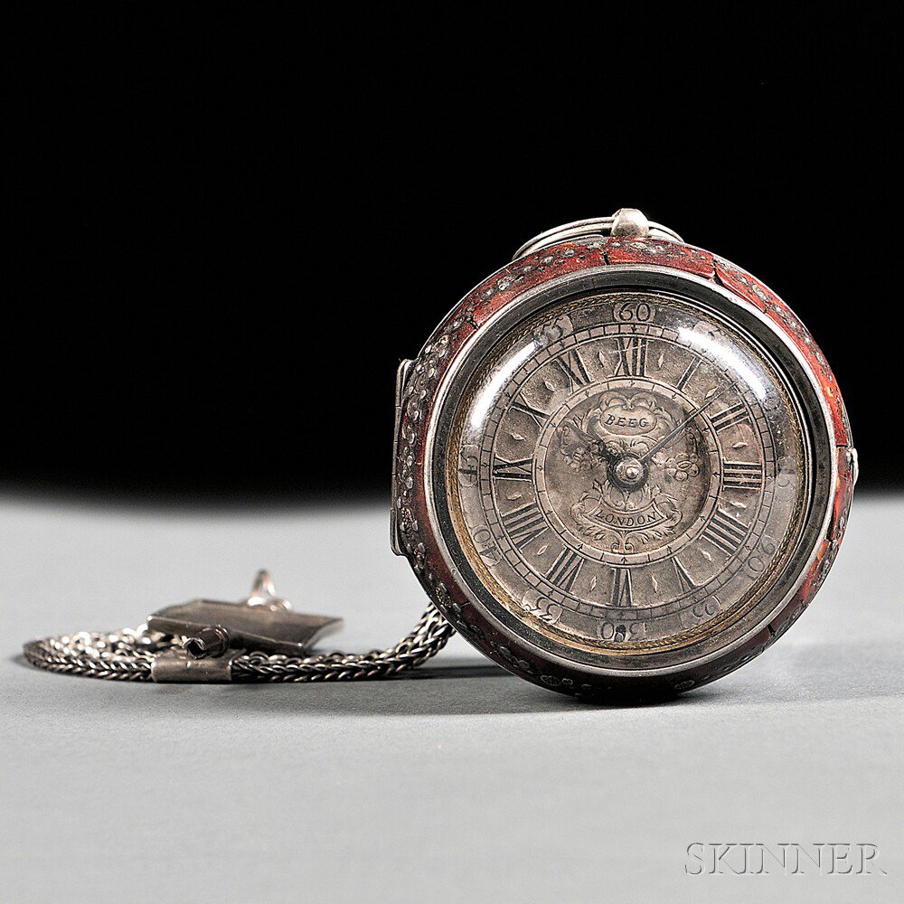 Appraisal: Silver Pair-cased Verge Pocket Watch London c the outer silver-pinned