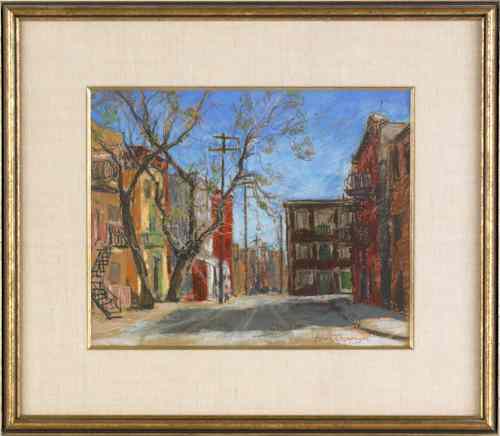 Appraisal: Horace Champagne Canadian b pastel street scene signed lower right