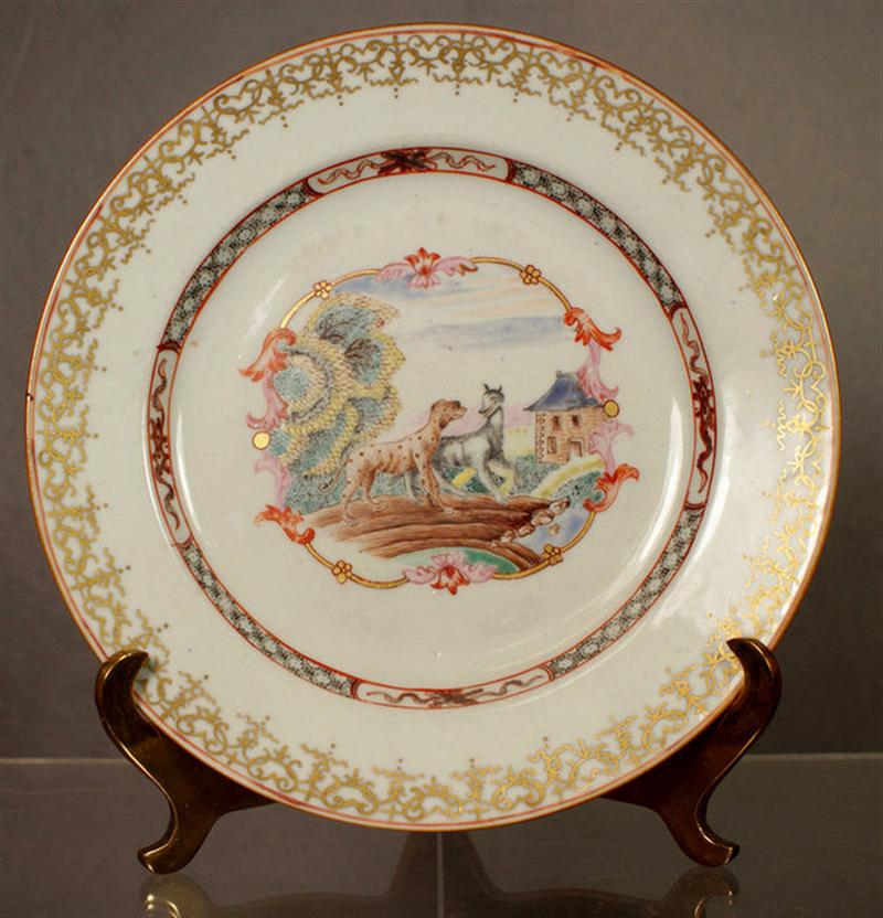 Appraisal: Chinese Export porcelain 'Aesop's Fable' plate c depicting the story