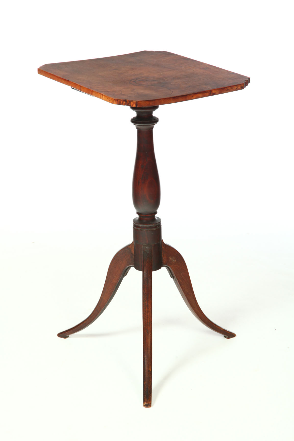 Appraisal: FEDERAL CANDLESTAND American early th century maple and pine Curly