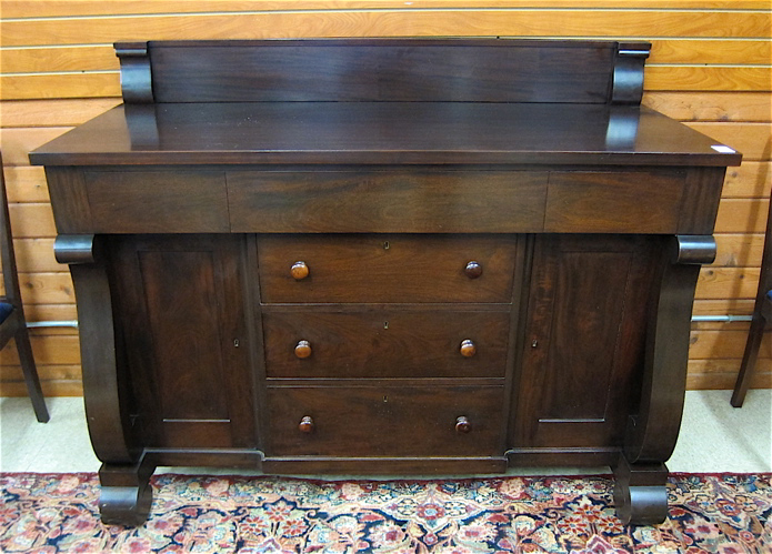 Appraisal: EMPIRE REVIVAL MAHOGANY SIDEBOARD John A Colby Sons Colby's Chicago