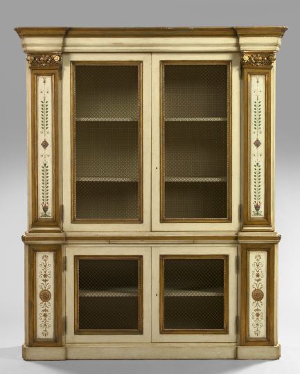 Appraisal: Monumental Continental Polychromed Bibliotheque early th century in the neoclassical