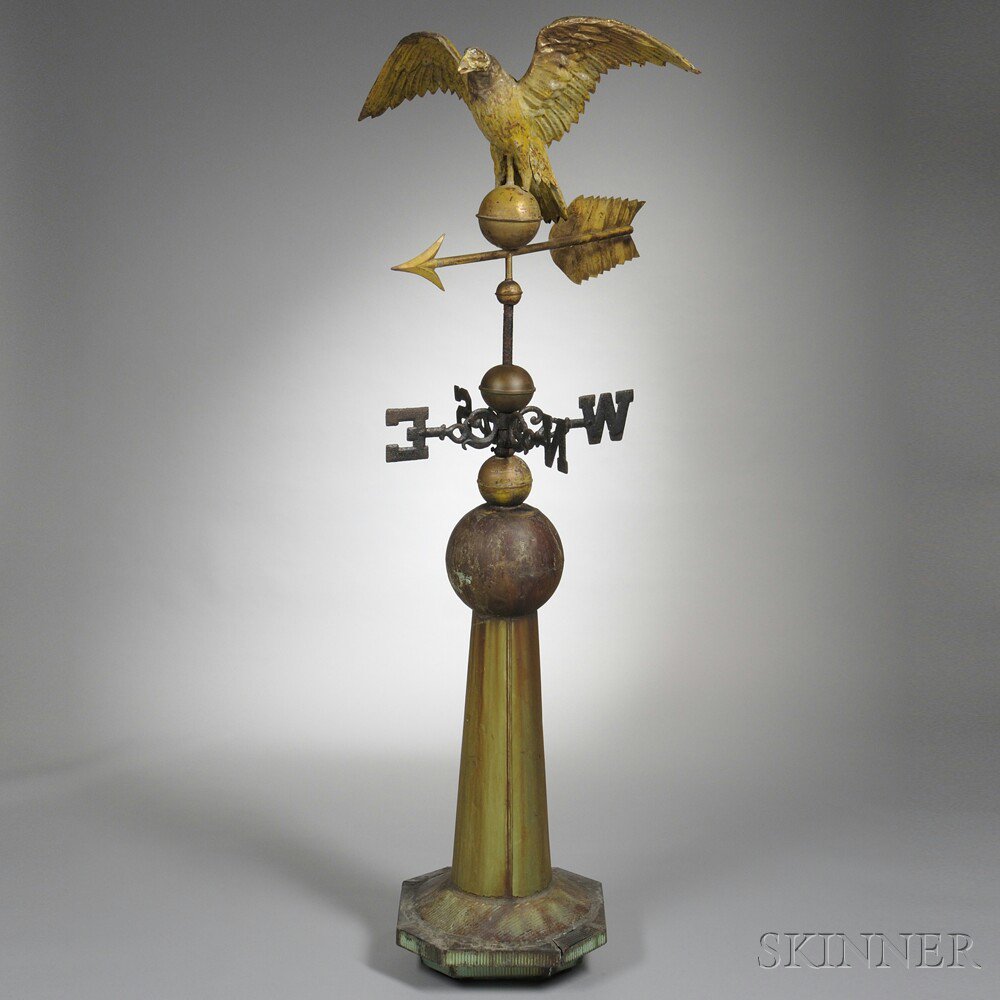 Appraisal: Gilt and Molded Copper Eagle Weathervane th th century the